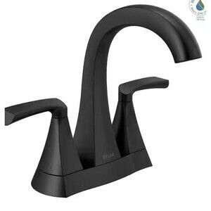 Delta 25891LF-BL Two Handle Centerset Bathroom Sink Faucet - Matte Black 1466